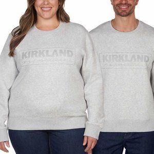 Kirkland Signature Unisex Logo Gray Crewneck NWT Size Men's M/Ladies L